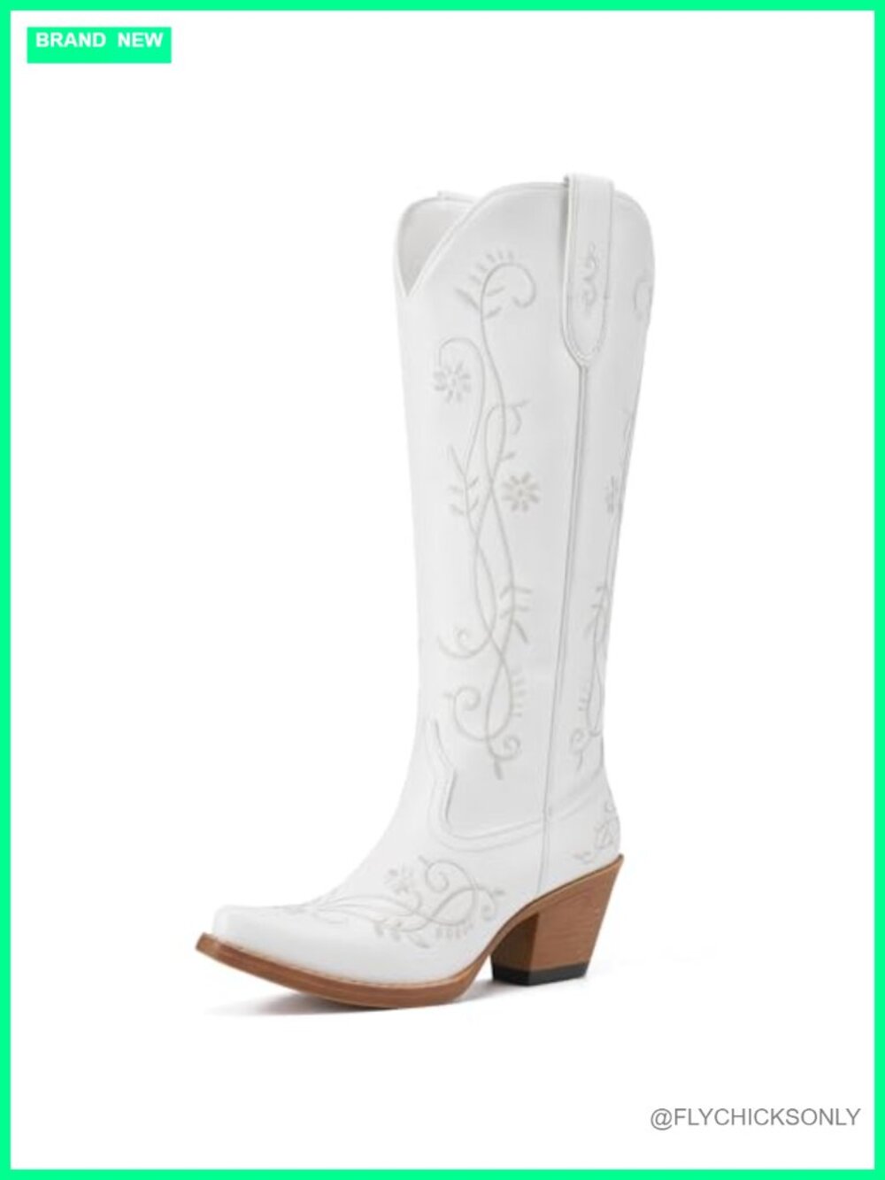 Knee High Cowgirl Boots Snip Toe Block Heel Western Dress Boots